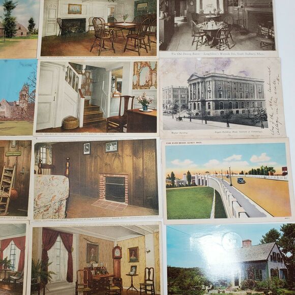 19 Massachusetts Postcards & Souvenir Mini Postcard Pack Color Lot Variety Vtg - Picture 8 of 11